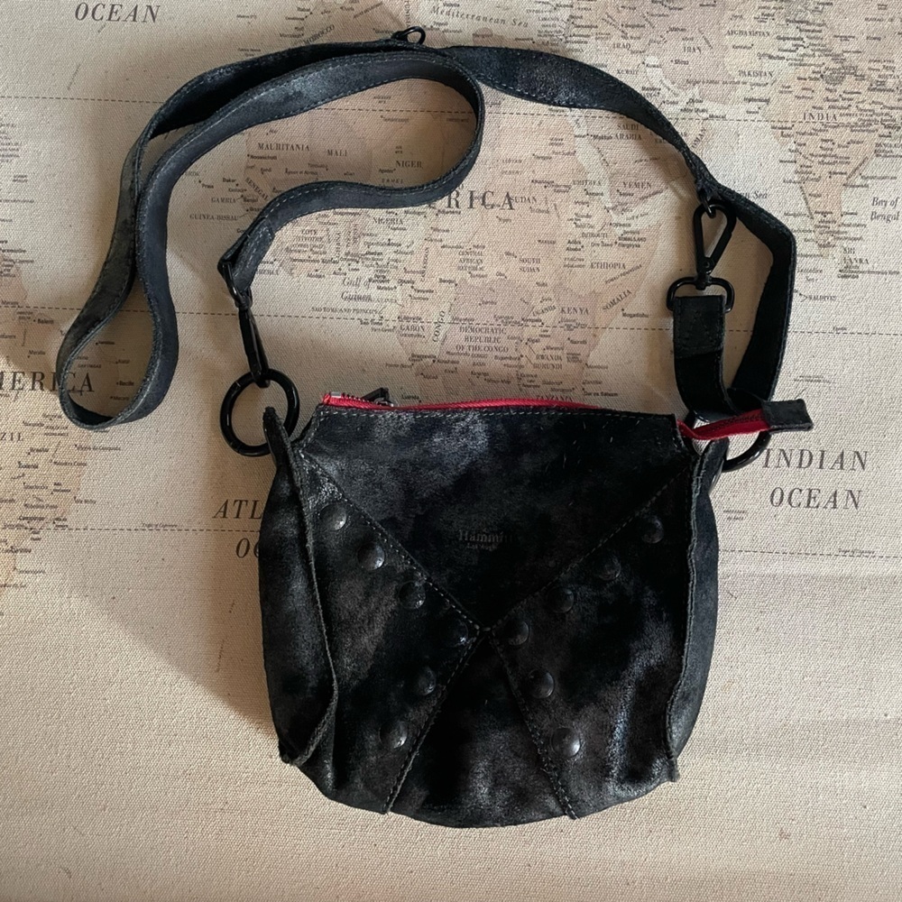 Hammitt Andrew Crossbody Convertible Leather/ Suede with Red leather Interior